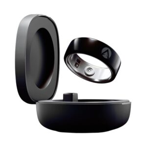 Adivaa NFC Smart Ring | Wearable Tech Ring for Men & Women | Health Fitness Tracker with Sleep Monitoring | IP68 | Tracks HRV, Body Temperature, SPO2, NFC Technology for Seamless Share (Black-18)